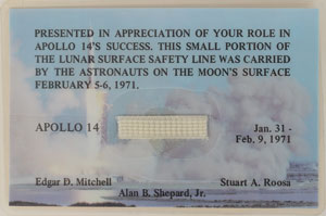 Lot #8386  Apollo 14 Lunar Surface Safety Line