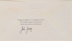 Lot #8414  Apollo 16 Crew-Signed Set of (3) Insurance Covers - Image 2