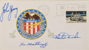 Lot #8414  Apollo 16 Crew-Signed Set of (3) Insurance Covers - Image 3