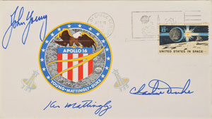Lot #8414  Apollo 16 Crew-Signed Set of (3) Insurance Covers - Image 5