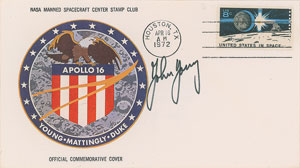 Lot #8425 John Young's Signed Apollo 16 Insurance Cover - Image 1