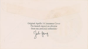 Lot #8425 John Young's Signed Apollo 16 Insurance Cover - Image 2