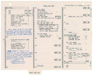 Lot #8419 Charlie Duke's Apollo 16 Lunar Surface-Flown LMS Timeline Checklist  - Image 1