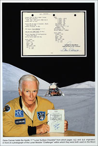 Lot #8445 Gene Cernan's Apollo 17 Flown Lunar Surface Checklist Page - Image 1