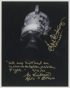 Lot #8374 Gene Kranz and Sy Liebergot Signed Photograph - Image 1