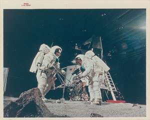 Lot #8029  Apollo 11: Armstrong and Aldrin Original Vintage NASA Photograph