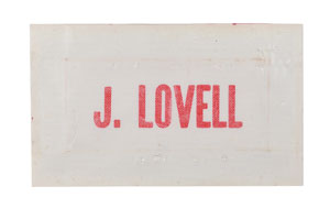 Lot #8055  Apollo 13: James Lovell Training-Worn RCU Suit Name Tag