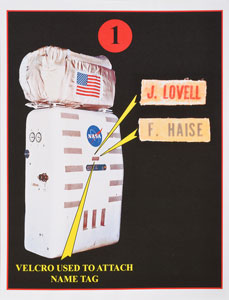 Lot #8056  Apollo 13: James Lovell's Training-Used Cryopack Velcro Name Tag - Image 2