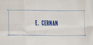 Lot #8004  Apollo 10: Gene Cernan Uncut Beta Cloth Name Tags - Image 2