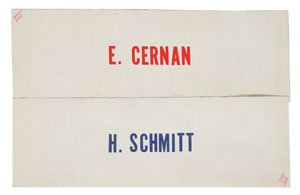 Lot #8102  Apollo 17: Cernan and Schmitt Pair of Name Tags - Image 1