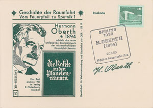 Lot #6052 Hermann Oberth Set of (4) Signed Items - Image 4