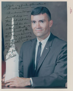 Lot #8375 Fred Haise Signed Photograph to Jack Swigert - Image 1