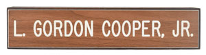 Lot #8214  MA-9: Gordon Cooper's Desk Nameplate