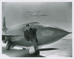 Lot #8194 Chuck Yeager Signed Photograph