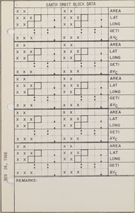 Lot #8307  Apollo 8 Flown Checklist Page - Image 1