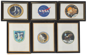 Lot #8135  Apollo Set of (6) Framed Beta Cloth Patches