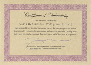 Lot #8144  American Meteorite Laboratory Tektite Collection - Image 10