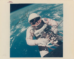 Lot #8290 Edward H. White Signed Gemini Photograph - Image 1