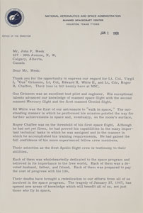 Lot #8299  Apollo 1 Memorial Letter Signed by