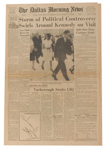 Lot #25 John F. Kennedy November 22, 1963 Dallas Morning Newspaper - Image 1