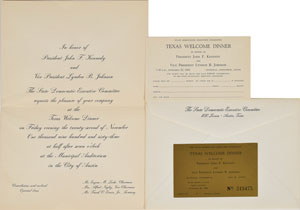 Lot #66 John F. Kennedy Texas Welcome Dinner Packet - Image 1