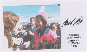 Lot #71  Kennedy Assassination: Clint Hill Teletype and Signature - Image 2