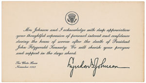 Lot #83 Lyndon B. Johnson Condolence Cards - Image 1