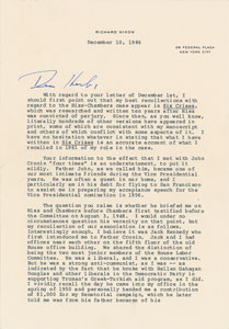 Lot #97 Richard Nixon Typed Letter Signed