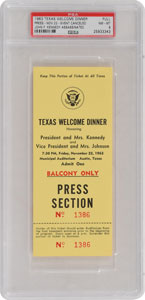 Lot #60 John F. Kennedy Texas Welcome Dinner