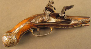 Lot #383 Pair of European Flintlock Muff Pistols - Image 10