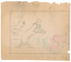 Lot #543  Oswald the Rabbit Production Drawing - Image 1