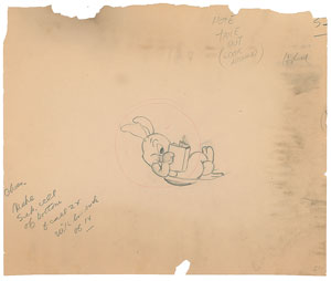 Lot #544  Oswald the Rabbit Production Drawing - Image 1