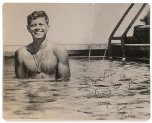 Lot #5 John F. Kennedy Circa 1942 Signed Photo - Image 1