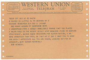 Lot #81 Robert F. Kennedy Telegrams - Image 2