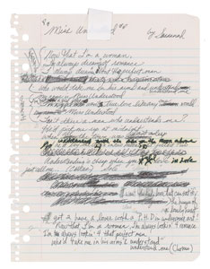 Lot #2463  Prince 1984 'Miss Understood' Handwritten Lyrics - Image 1