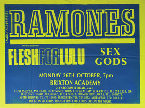 Lot #2394  Ramones 1987 Brixton U.K. Oversized Poster - Image 1