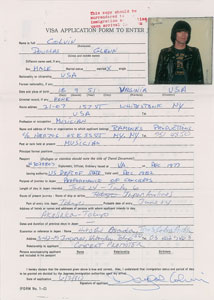 Lot #2422  Ramones Set of (5) Signed Visa Applications - Image 4