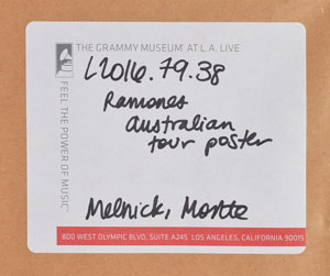 Lot #2403  Ramones Australian Signed Poster - Image 2