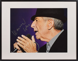 Lot #2224 Leonard Cohen Signed Photograph
