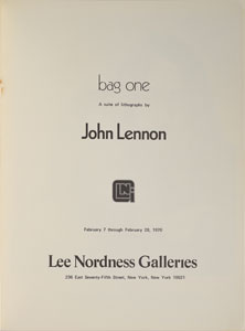 Lot #2047 John Lennon 'Bag One' Exhibition Catalogue - Image 2
