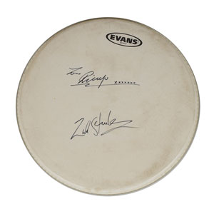 Lot #2071 Ringo Starr and Zak Starkey Signed Drumhead - Image 1