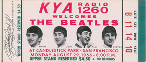 Lot #2022  Beatles Pair of 1966 Candlestick Park Tickets - Image 1
