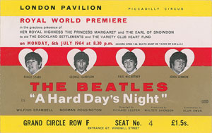 Lot #2015  Beatles 1964 A Hard Day's Night Premiere Ticket - Image 1