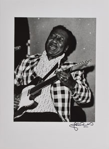 Lot #2197  Jazz: Muddy Waters and Howlin' Wolf Oversized Photos Signed by Photographer John Rowlands - Image 2