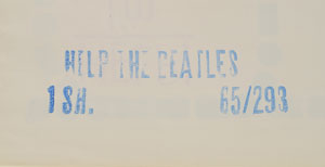 Lot #2029  Beatles 'Help' One-Sheet Poster - Image 2