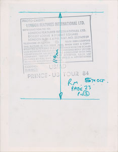 Lot #2466  Prince 1984 Purple Rain Tour Original Vintage Photograph - Image 2