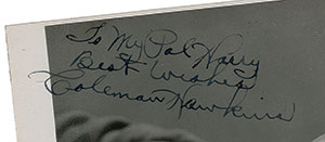 Lot #2195 Coleman Hawkins Signed Photograph - Image 3