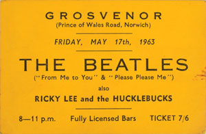 Lot #2007  Beatles Signed 1963 Grosvenor Ballroom Ticket - Image 2