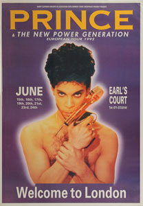 Lot #2473  Prince 1992 Earls Court Concert Poster - Image 1
