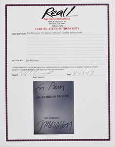 Lot #2131 Jim Morrison Signed American Prayer Book  - Image 4